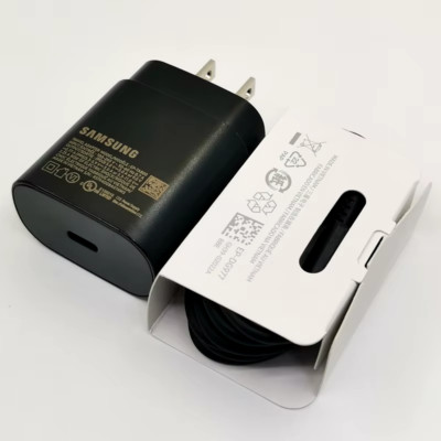 Original Samsung Galaxy S24 S23 S22 S21 S25 A15 25W Fast Charger & USB-C Cable