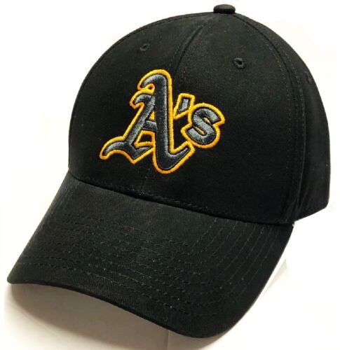 Oakland Athletics A's MLB Fan Favorite MVP Black Hat Cap Hat Men's Adjustable - Afbeelding 1 van 2