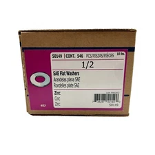 Midwest Fastener SAE Flat Washers #50149 Zinc 1/2 6ZJ
