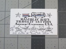 vtg Tattoo business card - Ramblin Ray's Travelin Tattoos CO