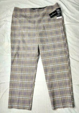 Counterparts Wm's Multi Color Plaid Super Stretch Casual Dress Capri Pants NWTs