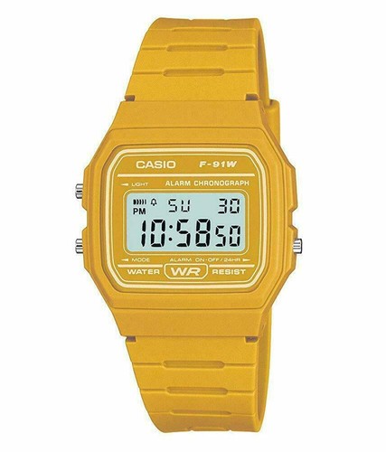 Orologio CASIO Uomo Donna Vintage F-91WC-9AEF Retro Giallo Unisex Digitale  | eBay