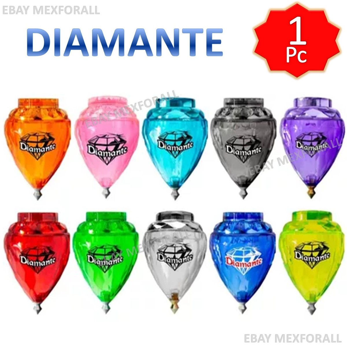 One Mexican Trompo DIAMANTE Spin Top Peonza Toy Pc Cometa Random