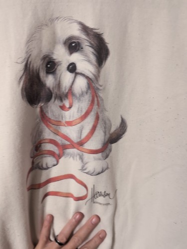 Jerzees Bob Harrison Vintage weiß Grafik Pullover Damengröße 2X Hund Pinguine - Bild 2 von 8