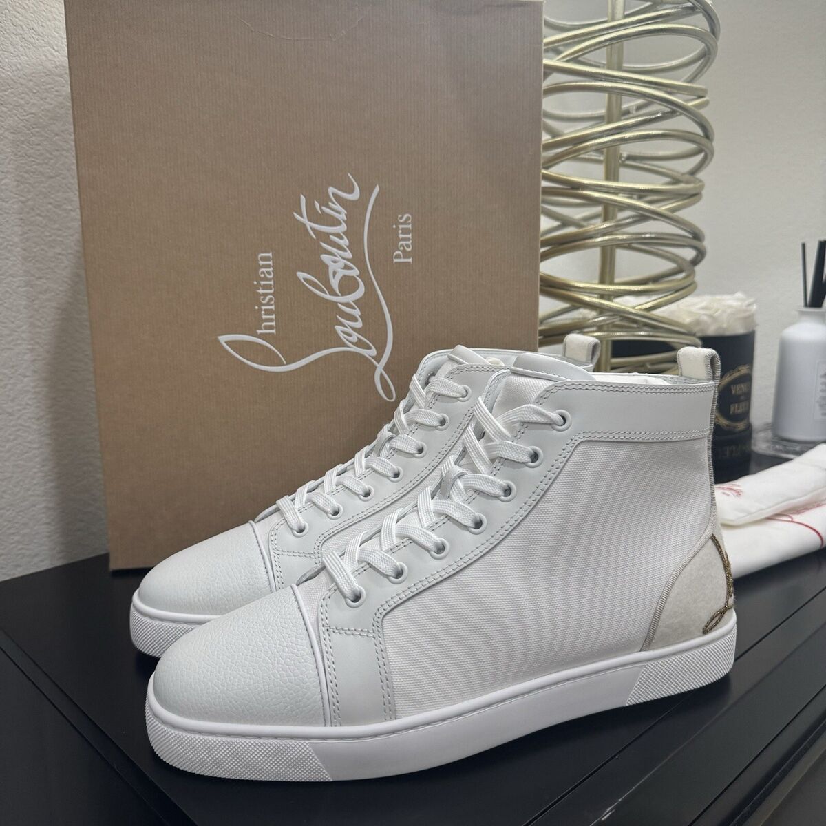 Christian Louboutin Fun Louis Junior High-Top White 41 | eBay Christian Louboutin Fun Louis Junior High-Top White 41 | eBay