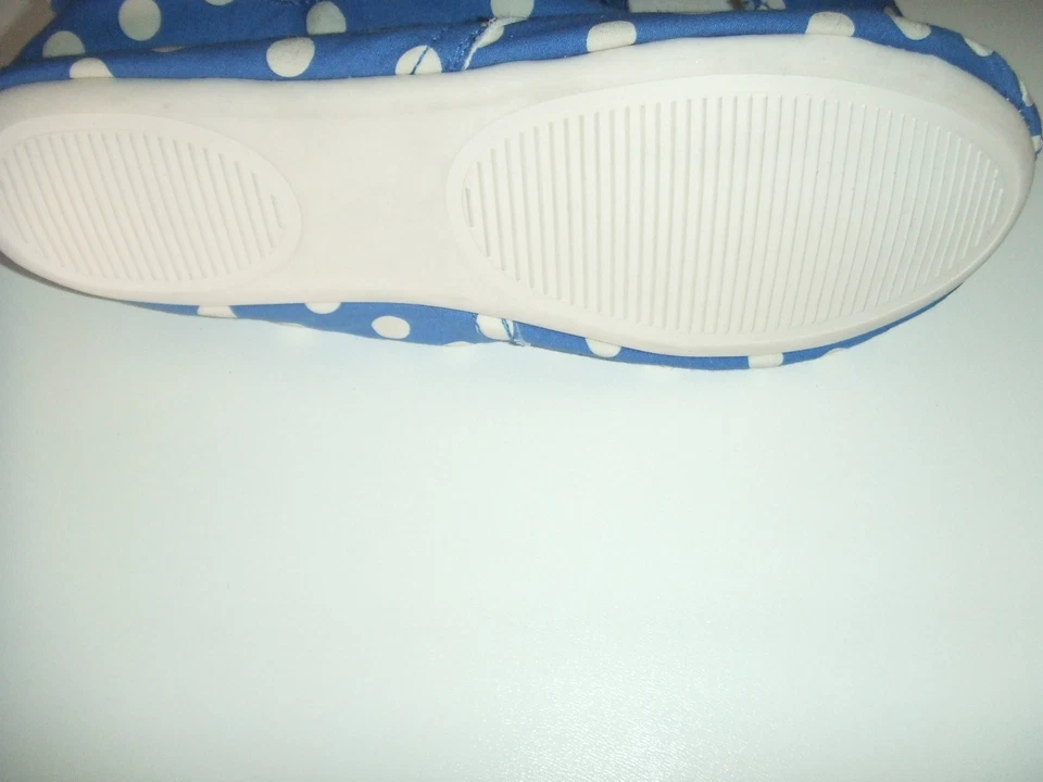 ETAM CHAUSSONS FEMME POINTURE 36 LAGOON BASKET BLEU A POIS BLANCS - Photo 4/4