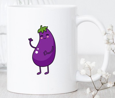 Eggplant Mug Eggplant Mug Eggplant Gift Eggplant Coffee Mug Cute Eggplant Gift