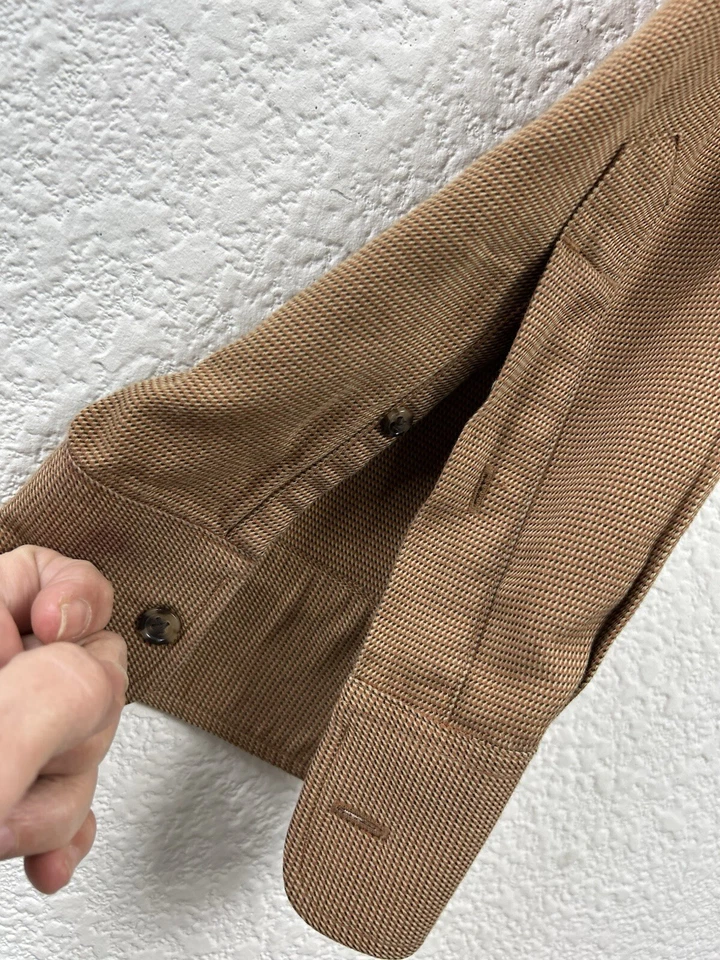 Camisa Cutter & Buck Para Hombre Grande 3XB Naranja Rayas Abotonadas Manga Larga LEER Foto 2 de 4