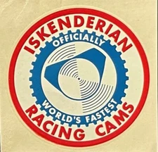 VRHTF NHRA ISKENDERIAN RACING CAMS  WATER SLIDE 1.5" X 1.5" DECAL