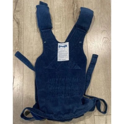 Vintage Snugli Baby Carrier Handmade USA Blue Corduroy Adjustable Cotton  Adjust