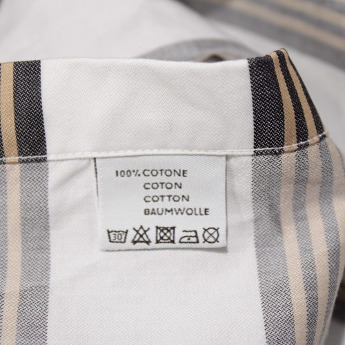 Canali NWT Casual Button Down Shirt Size M White/Tan/Multi Stripes 100% Cotton - Picture 11 of 11