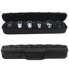 Watch Case Portable Zipper Storage 6 Slots Travel Organizer Box Soft Foam Pillow