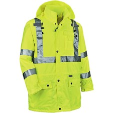 Ergodyne GloWear Rain Jacket High Visibility Reflective ANSI Compliant Medium