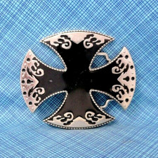 Iron Cross Belt Buckle Biker Cowboy Trucker Skater Gothic Vintage 90s   .A106