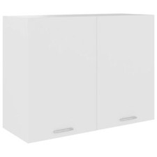 White Hanging Cabinet Cupboard Kitchen Storage Engineered Wood - 80x31x60 cm