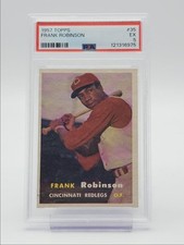 FRANK ROBINSON 1957 TOPPS BASEBALL ROOKIE REDLEGS #35 RC PSA 5 Q4807