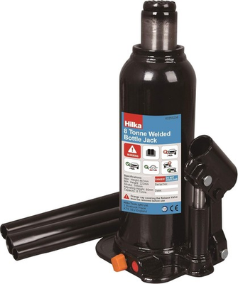 #ad Hilka 82250208 8 Tonne 222 447mm Welded Bottle Jack Black GBP 22.99