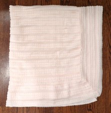 Vintage Acrylic PINK Blanket WPL 9263 RUFFLES Portugal Baby Lovey Security