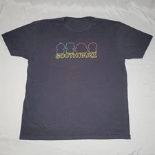 South Park Shirt Mens Large Black Neon Outline Cartoon Graphic Tee Comedy 2022