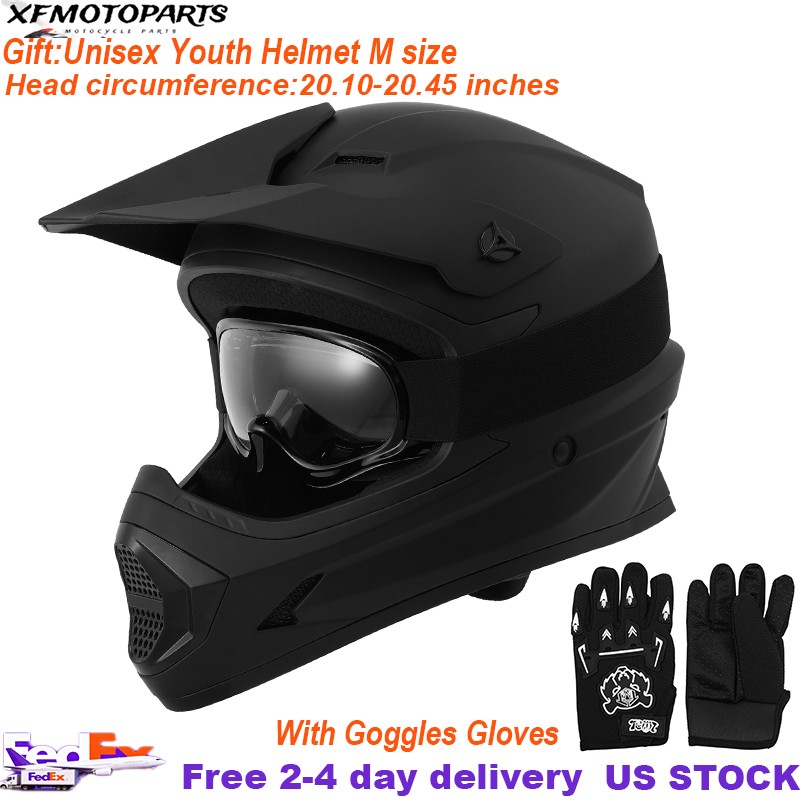 Youth Kids Off Road Motorcycle Helmet Dirt Bike ATV Motocross Helmet  DOT M Size