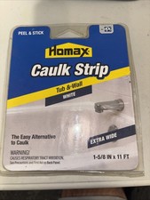 Homax TUB  WALL Caulk Strips 1-5/8" x 11' White Peel  Stick Extra Wide 34040
