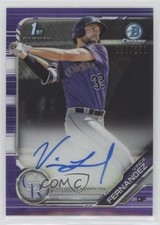 2019 Bowman Chrome Prospect Purple Refractor 190/250 Vince Fernandez Auto 0xs1