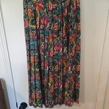 Leslie Fay Women s Vintage Floral Pleaded Midi Skirt Size M
