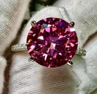 5.00 Ct Certified Round Shape Natural Pink Diamond Ring VVS1 White Gold Finish