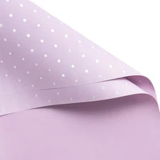 20 Sheets Flower Wrapping Paper - 22.4 x 22.4 inch Purple and White Polka Dot...