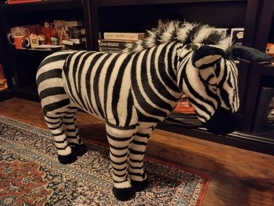 FAO Schwarz Toys R Us Jumbo Standing Zebra Discontinued RARE