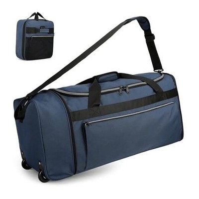 80L Foldable Rolling Duffle Bag with Wheels, 28  Large Duffle Bag for Blue
