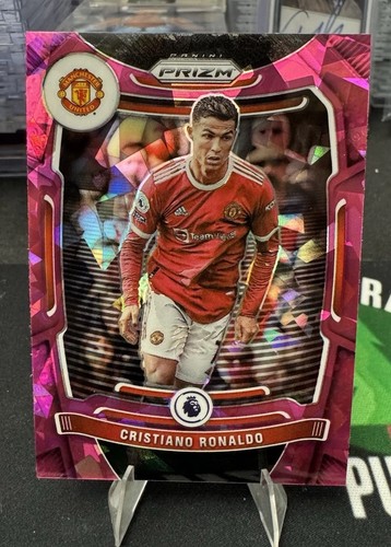 2021 Panini Prizm EPL #283 Cristiano Ronaldo Pink Cracked Ice