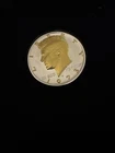 DANBURY MINT 1973 KENNEDY HALF DOLLAR 24K GOLD & .999 SILVER PLATED COIN