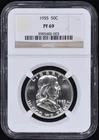 1955 Proof Franklin Half Dollar 50c NGC PF69 - 100% Spotless Coin