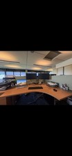 L-Shaped Corner Office Desk with Curved Corner & Cable Ports Grommets