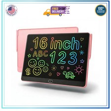 16 Inch Large LCD Writing Tablet Colorful Electronic Doodle Board Pink Stylus