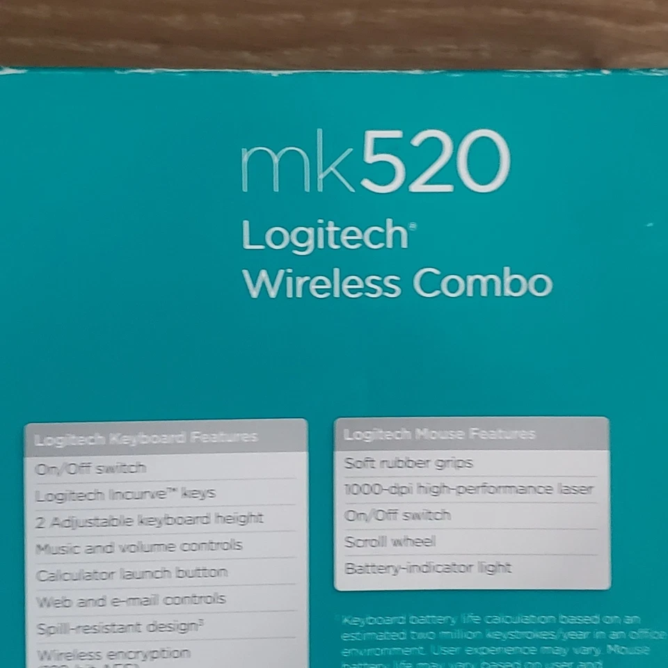 Logitech 920-002553 MK520 Advanced 2.4 GHz Wireless Keyboard and Mouse Combo NEW - Image 3 of 4