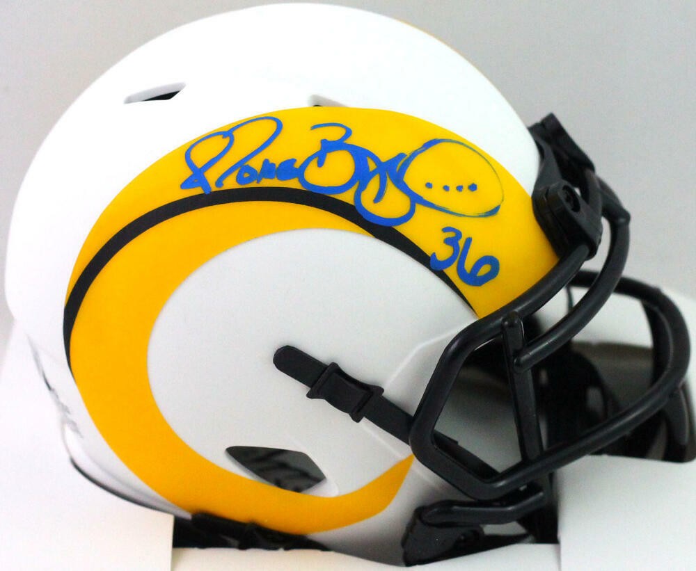 Jerome Bettis Autographed Signed Los Angeles Rams LA Rams Lunar Speed Mini Helmet - Beckett W *Blue 