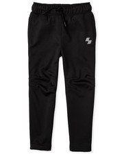 The Children's Place Boys' Sport Knit Performance Pants, Black, Large, Black