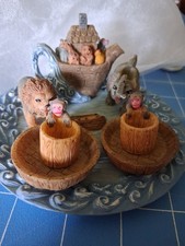 Vintage Miniature Tea Set Noah's Ark Resin