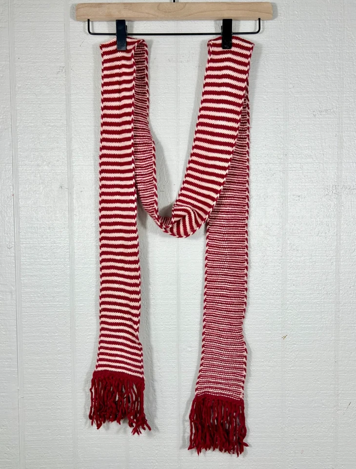 Bufanda tejida ajustada con flecos a rayas rojas mezcla de cachemir de Abercrombie & Fitch de colección Foto 2 de 4