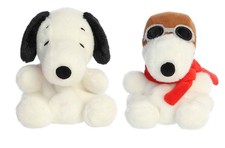 5" Aurora Peanuts Palm Pal Plush 2 Piece Bundle, Snoopy and Flying Ace