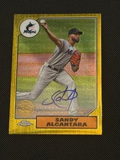 2022 Topps 1987 Chrome Sandy Alcantara Auto Autograph GOLD REFRACTOR /99