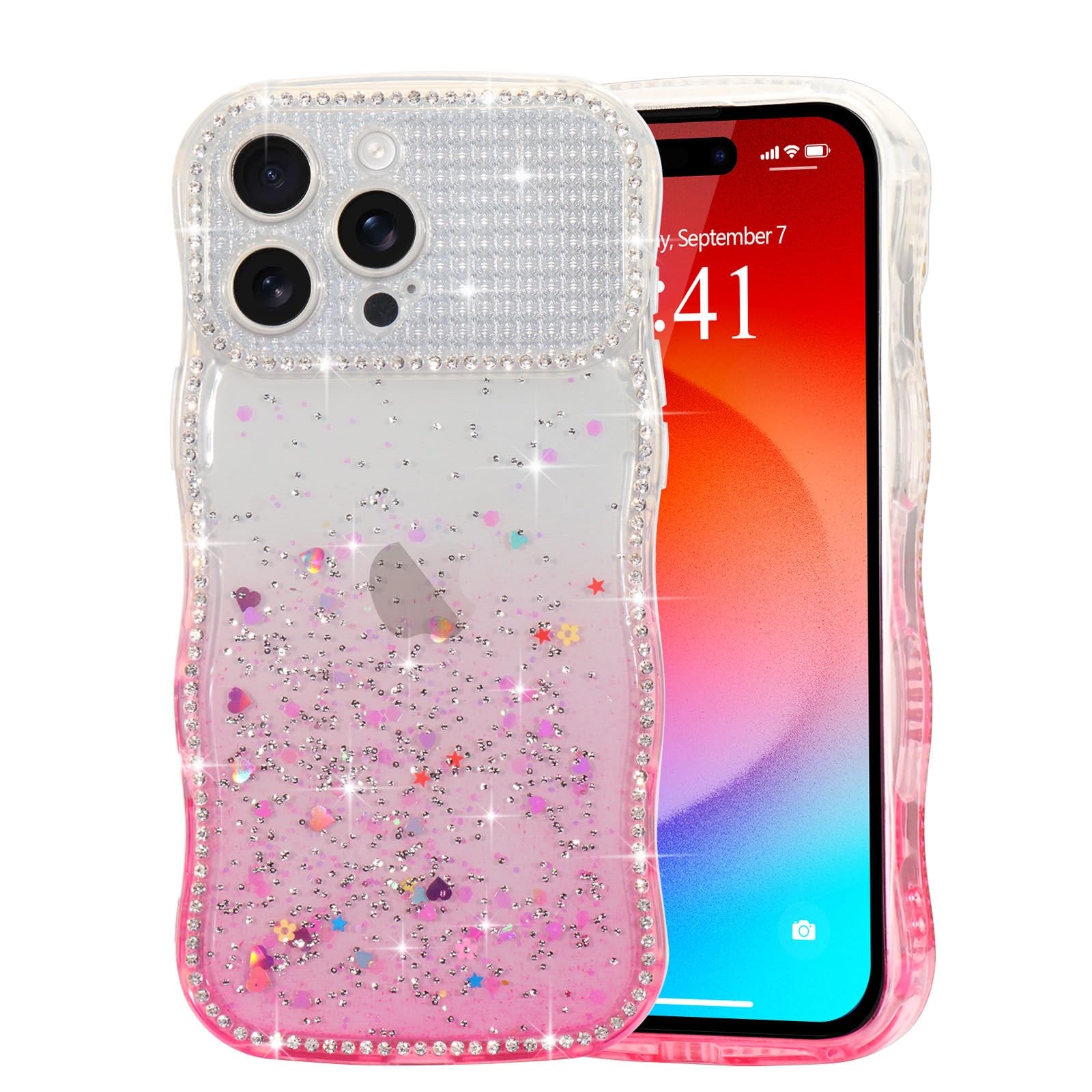Coque iPhone 15 Pro transparente ondulée évitant les chutes et les rayures