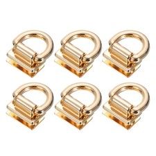 6Pcs Metal Bag Connector with D Ring 18mm Purse Hanger Buckle Light Golden