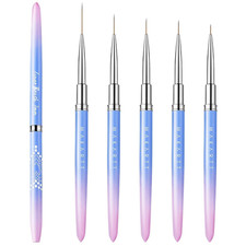 Nail Art Brushes Set: 5Pcs Liner Brushes 7/9/11/15/25Mm Thin Nail Art Design Bru