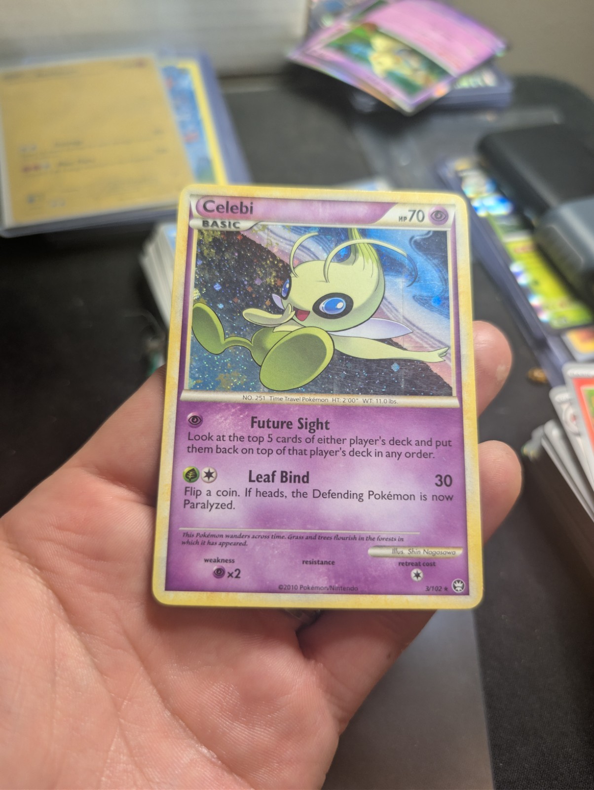 Pokemon Celebi 3/102 HGSS Triumphant Holo English 2010 Near Mint Condition