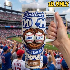 Personalized Baseball Tumbler, Custom Name Gift for Sports Mom, Team Parent Cup