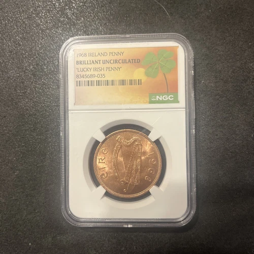 Ireland 1968 'Lucky Irish Penny' Coin, Brilliant Uncirculated, NGC