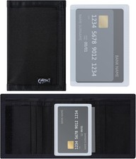 Men S Nylon Trifold Wallet with 6 Page Wallet Insert, Ultra Thin and Security Wa